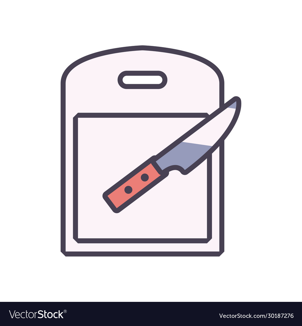 Isolated knife and table line fill style icon