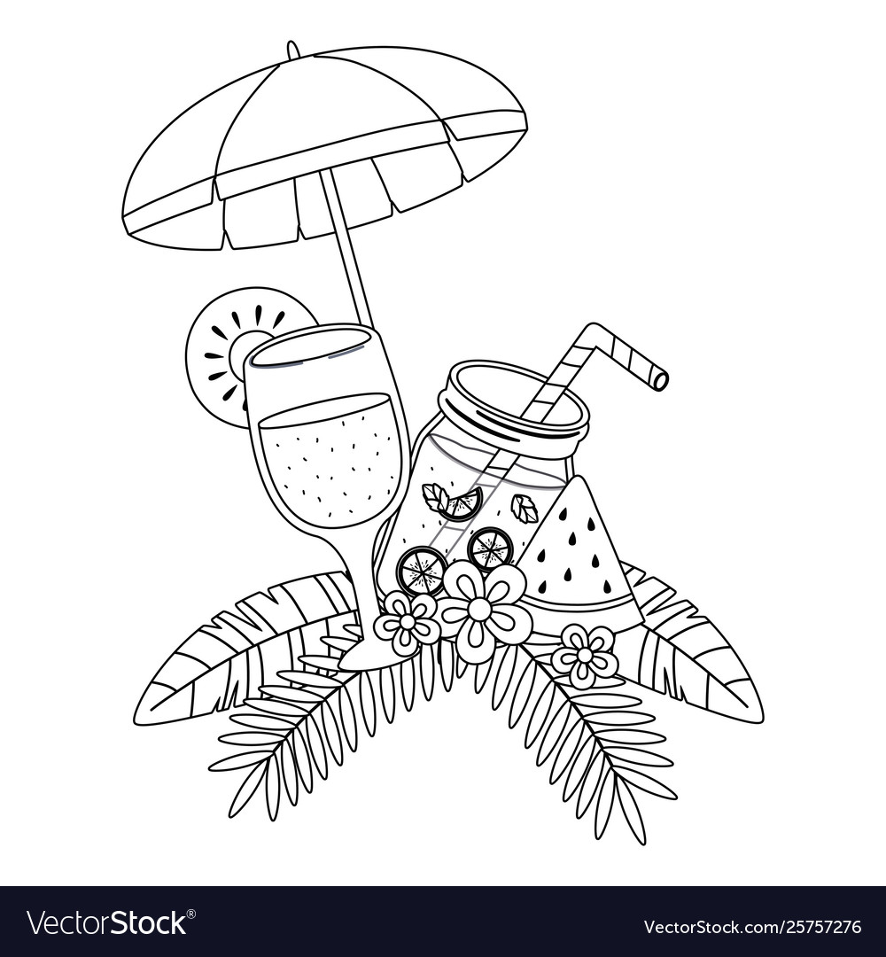 Isolated watermelon and pineapple juice design