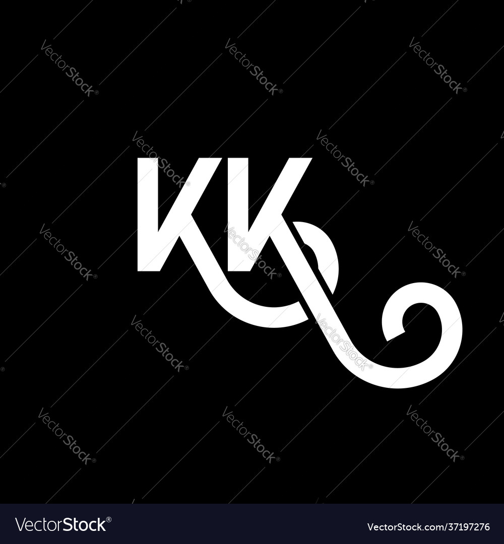 Kk letter logo design on black background