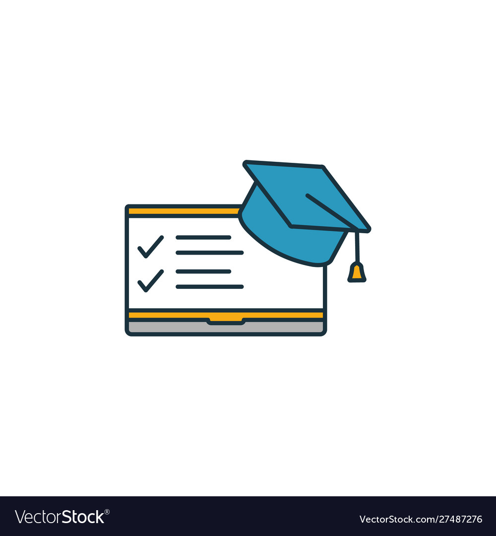 Learning management icon set four elements Vector Image