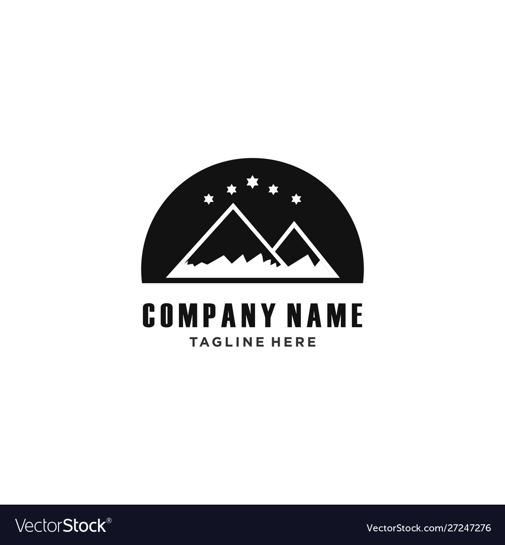 Mountain hill panorama logo design icon