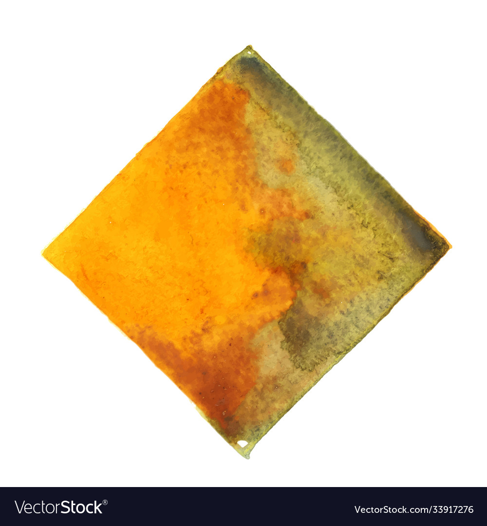 Orange and grey on rectangle frame watercolor