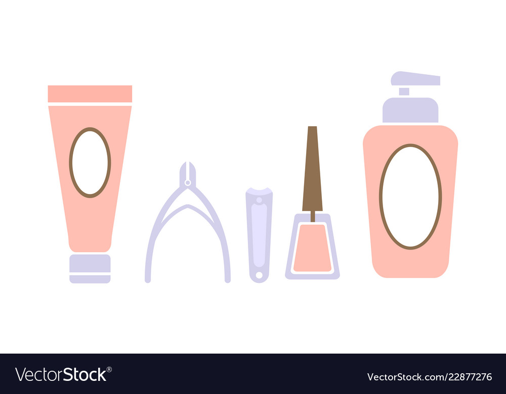 Pedicure icons set accessory tools Vector Image Pedicure icons set accessory tools