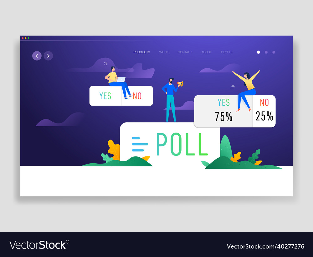 Poll ask question social media sticker Royalty Free Vector