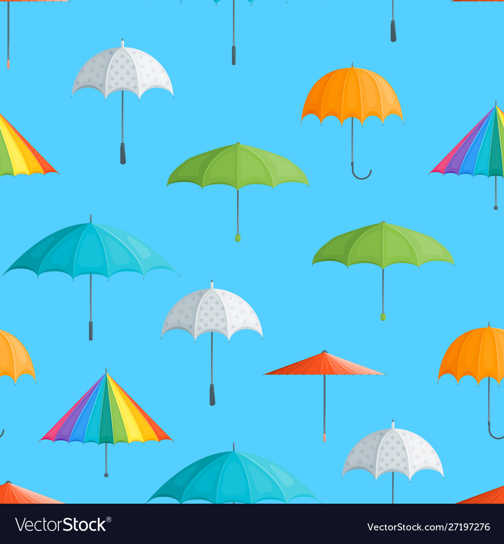 Realistic detailed 3d color umbrella seamless