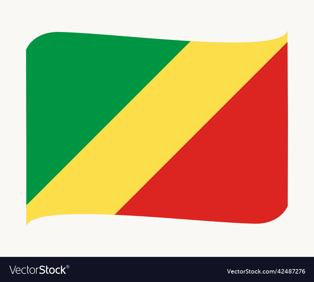 Republic of the congo flag ribbon africa emblem