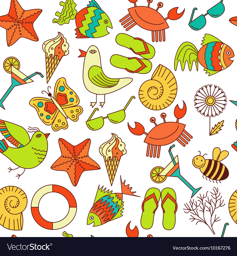Seamless patterns summer theme