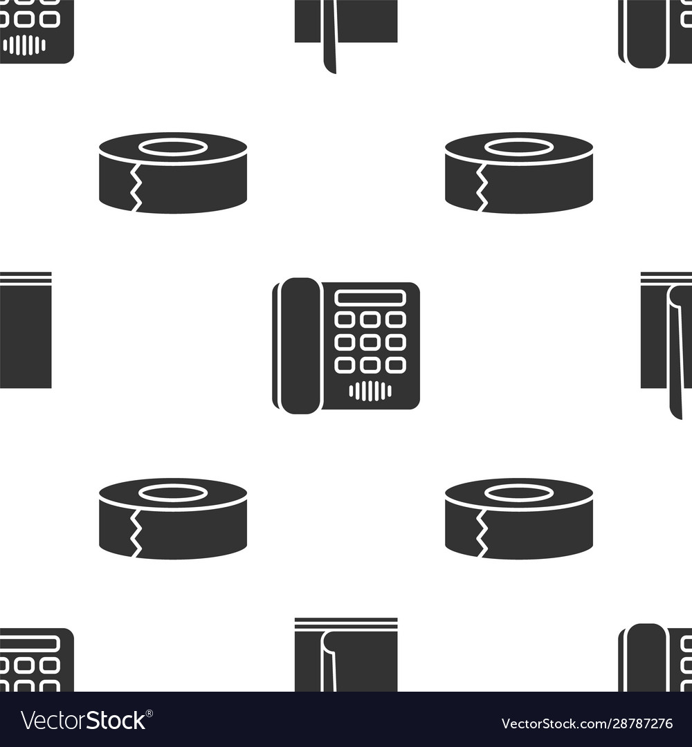 Set file document telephone and scotch vector image Set file document telephone and scotch