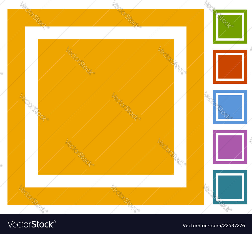 Set of flat button badge icon in 6 colors vector image Set of flat button badge icon in 6 colors