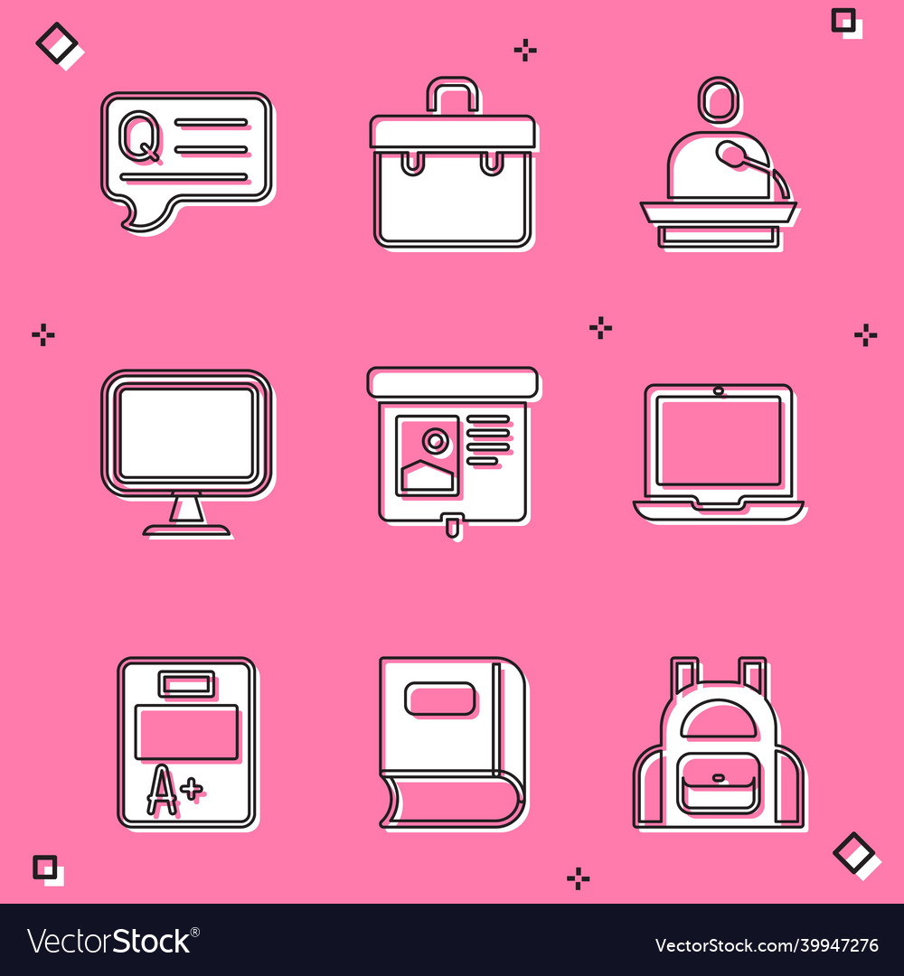 Set speech bubbles with question briefcase gives vector image Set speech bubbles with question briefcase gives