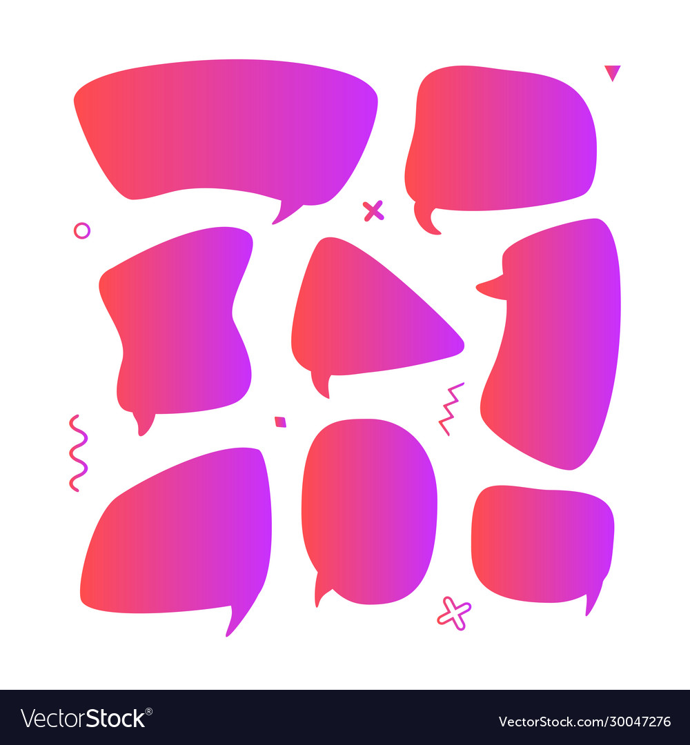 Trendy Set With Speech Bubbles In Modern Gradient Vector Image