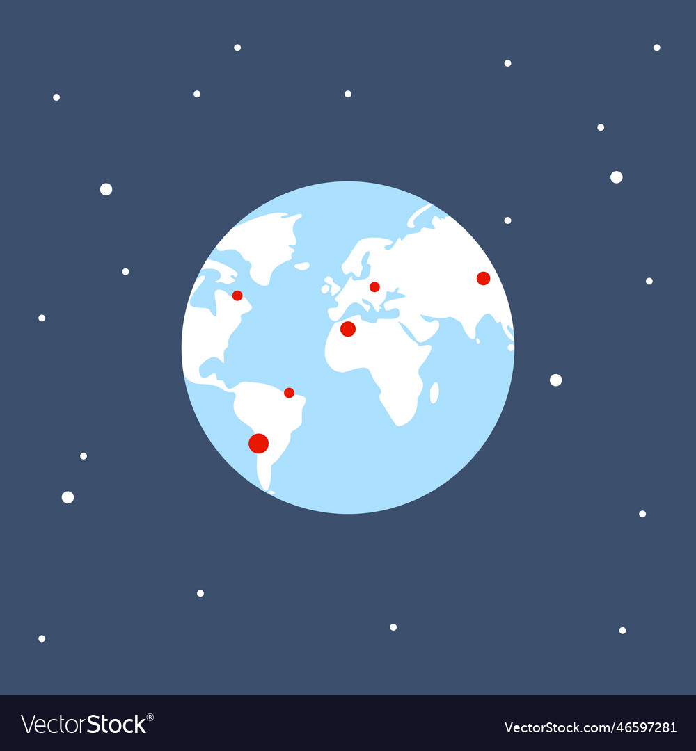 Abstract planet globe with red strategy points