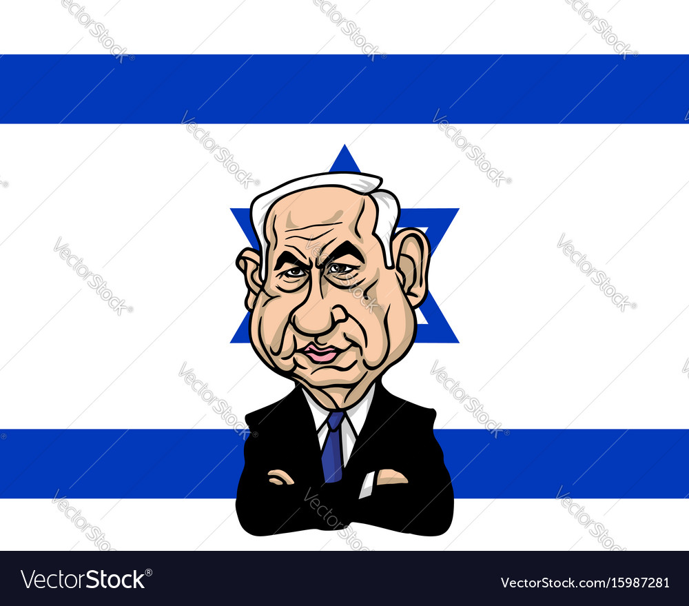 Benjamin netanyahu mit israel flag hintergrund