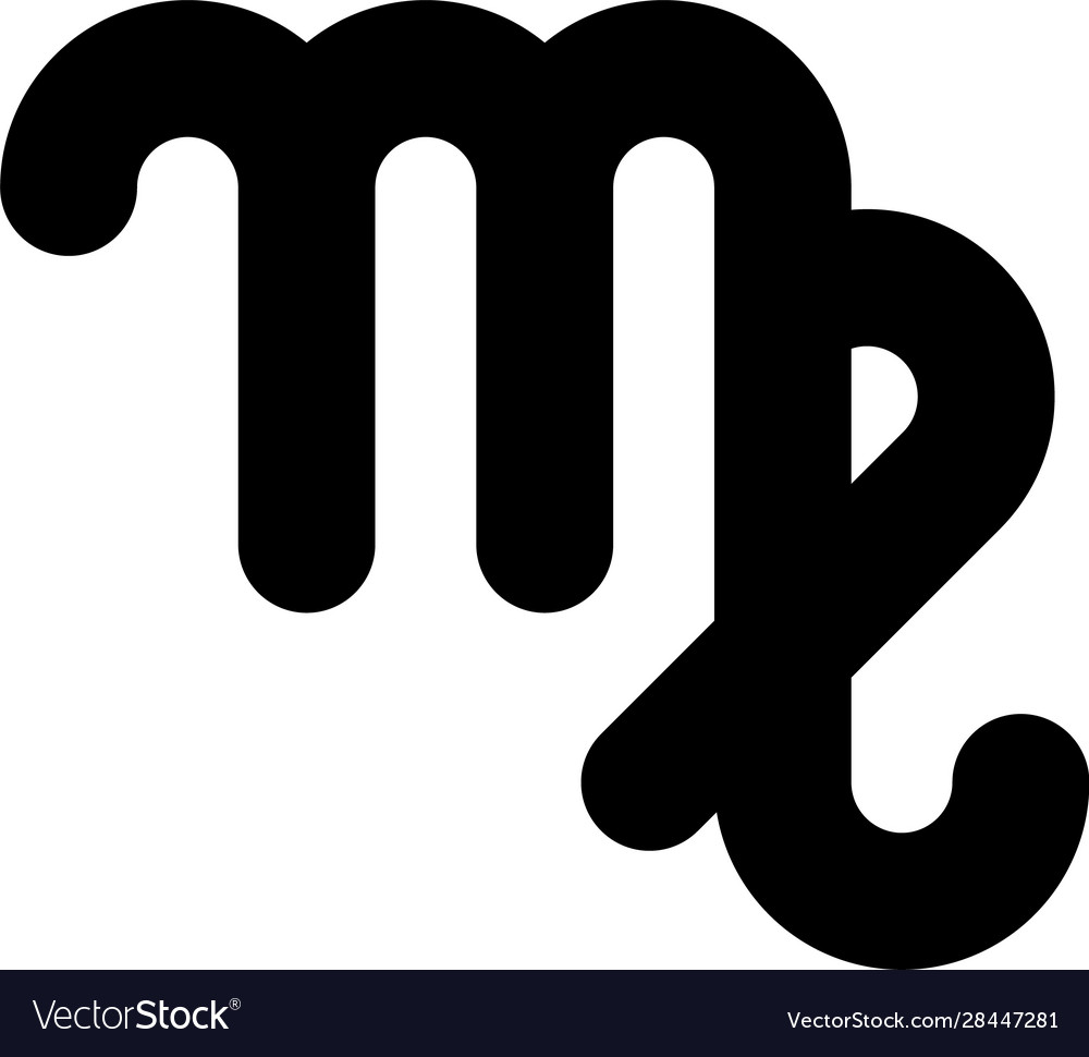 Black virgo zodiac sign icon isolated on white Vector Image