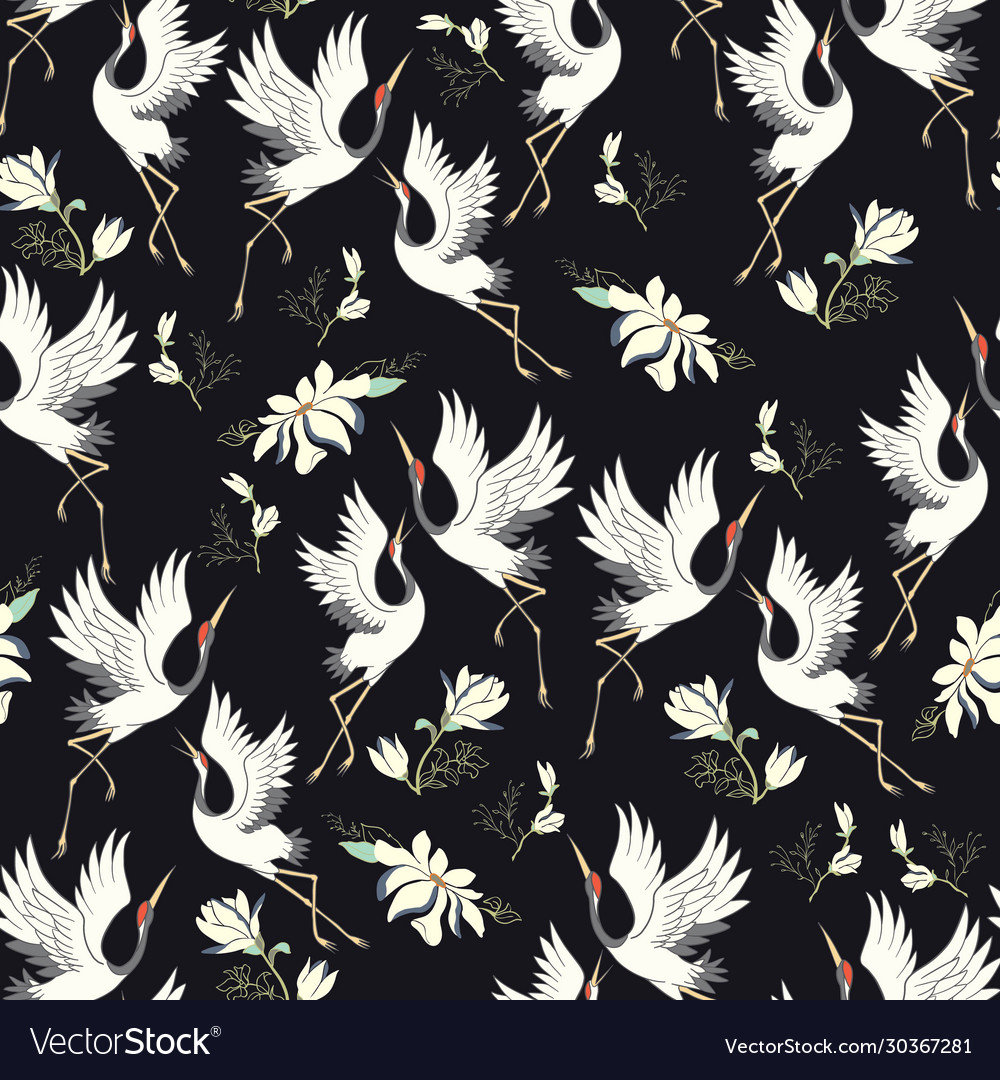 Crane pattern vector image Crane pattern