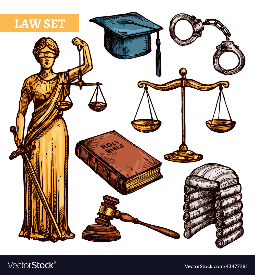 Decorative law set Royalty Free Vector Image VectorStock