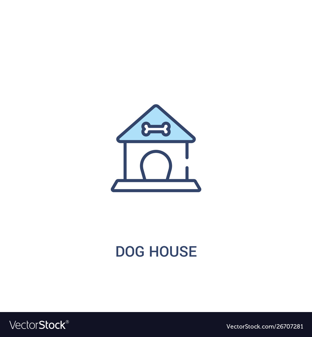 Dog house concept 2 colored icon simple line