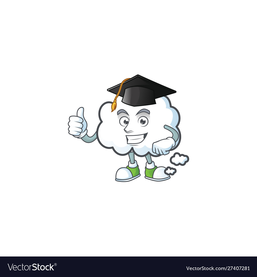 Graduation cloud bubble with cartoon character