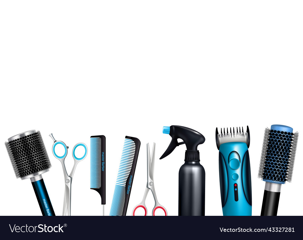 Hairdresser tools background Royalty Free Vector Image