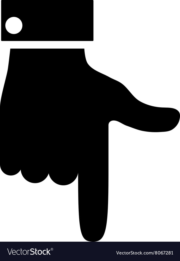 Hand pointer down flat icon