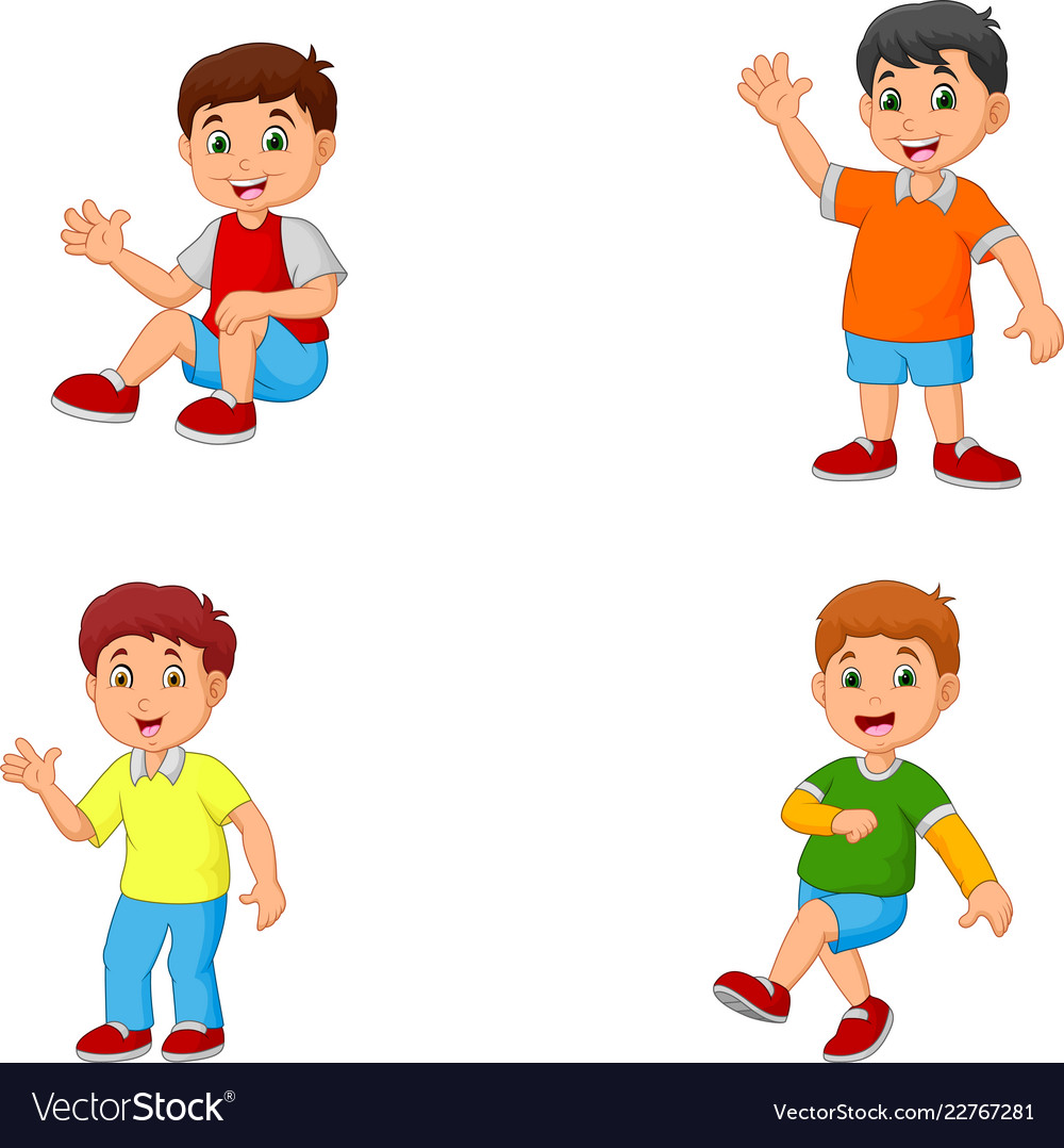 Glückliche kleine Kinder Sammlung Set vector image Glückliche kleine Kinder Sammlung Set