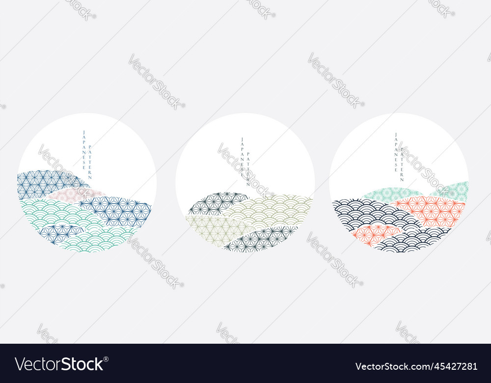 Japanese background with geometric pattern Vector Image