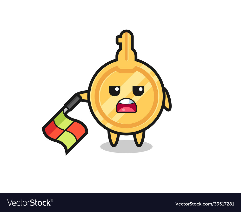 Key character as line judge hold the flag down vector image Key character as line judge hold the flag down