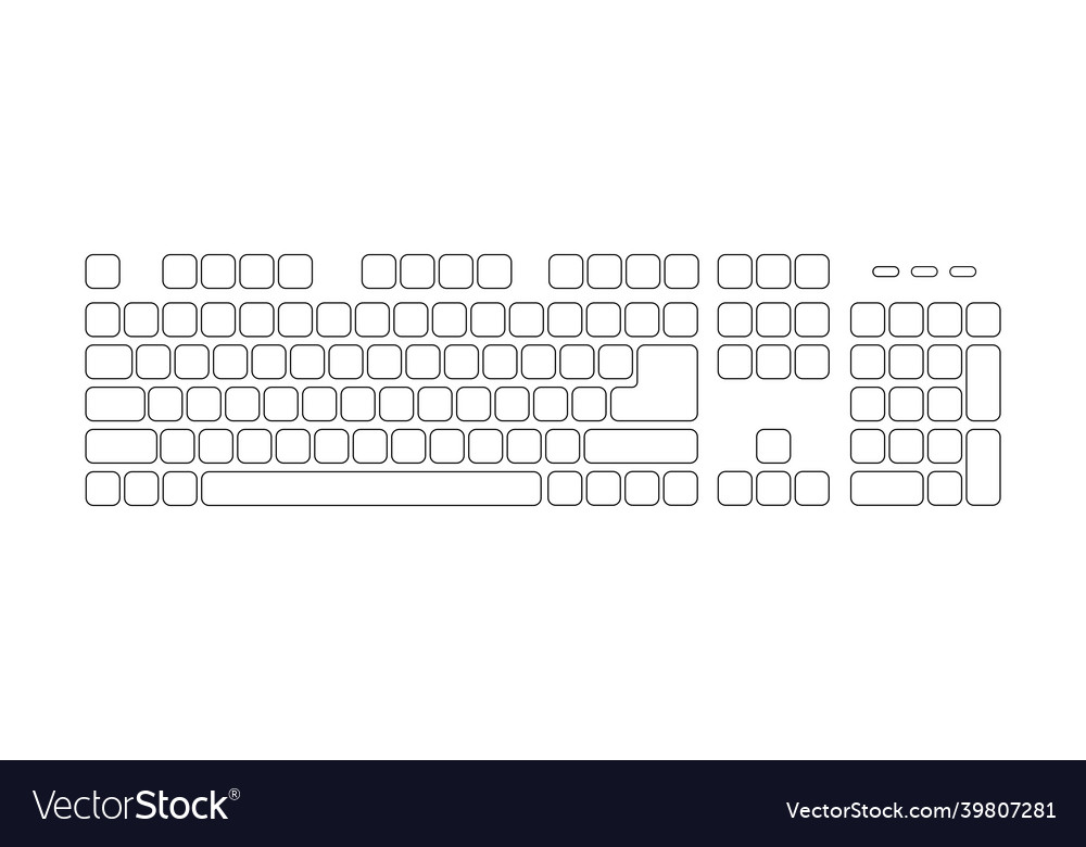 Keyboard linear style for computer flat vector image Keyboard linear style for computer flat