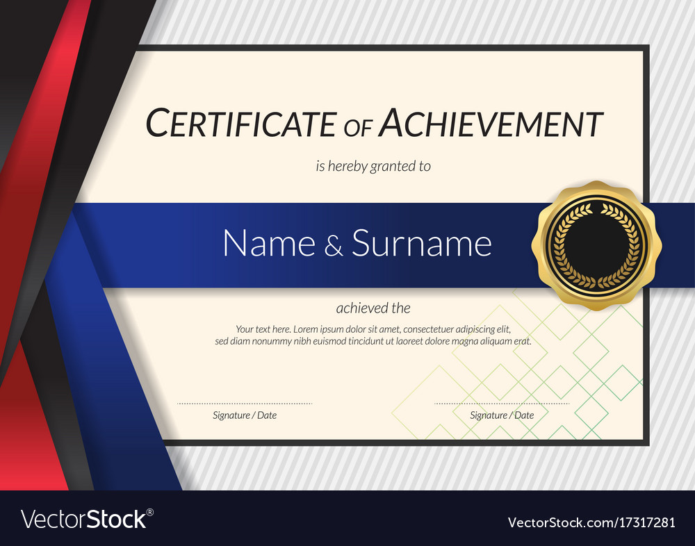 Luxury certificate template with elegant border Vector Image