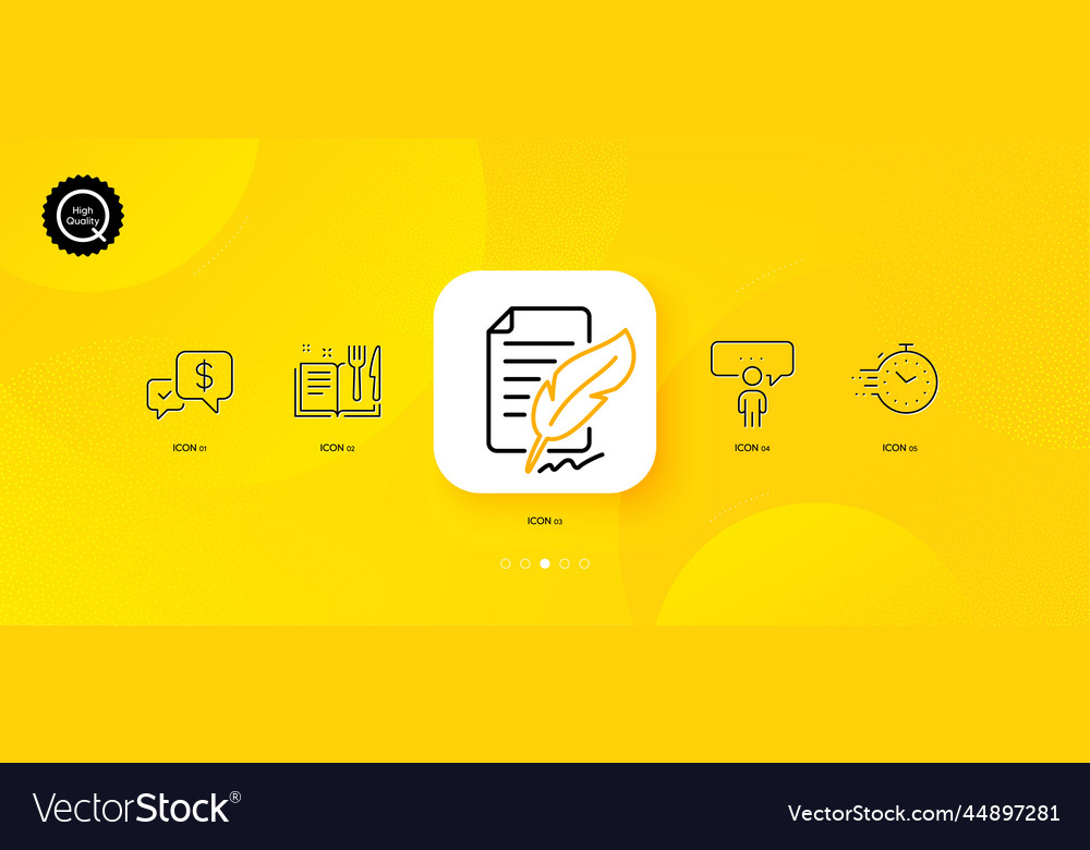 Payment received timer and feather signature Vector Image Payment received timer and feather signature