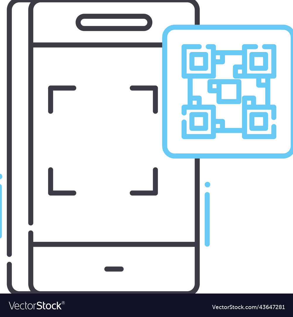 Qr code line icon outline symbol vector image Qr code line icon outline symbol