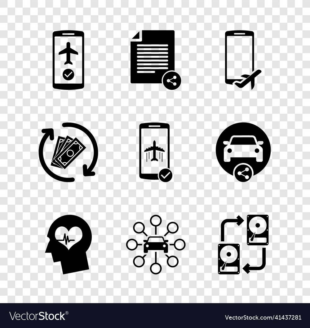 Set flight mode in the mobile share file head vector image Set flight mode in the mobile share file head