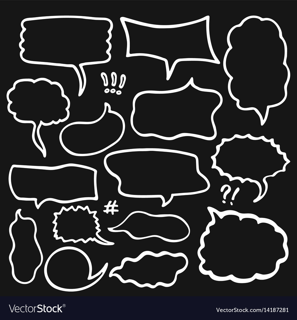 Set of sketched speech bubbles