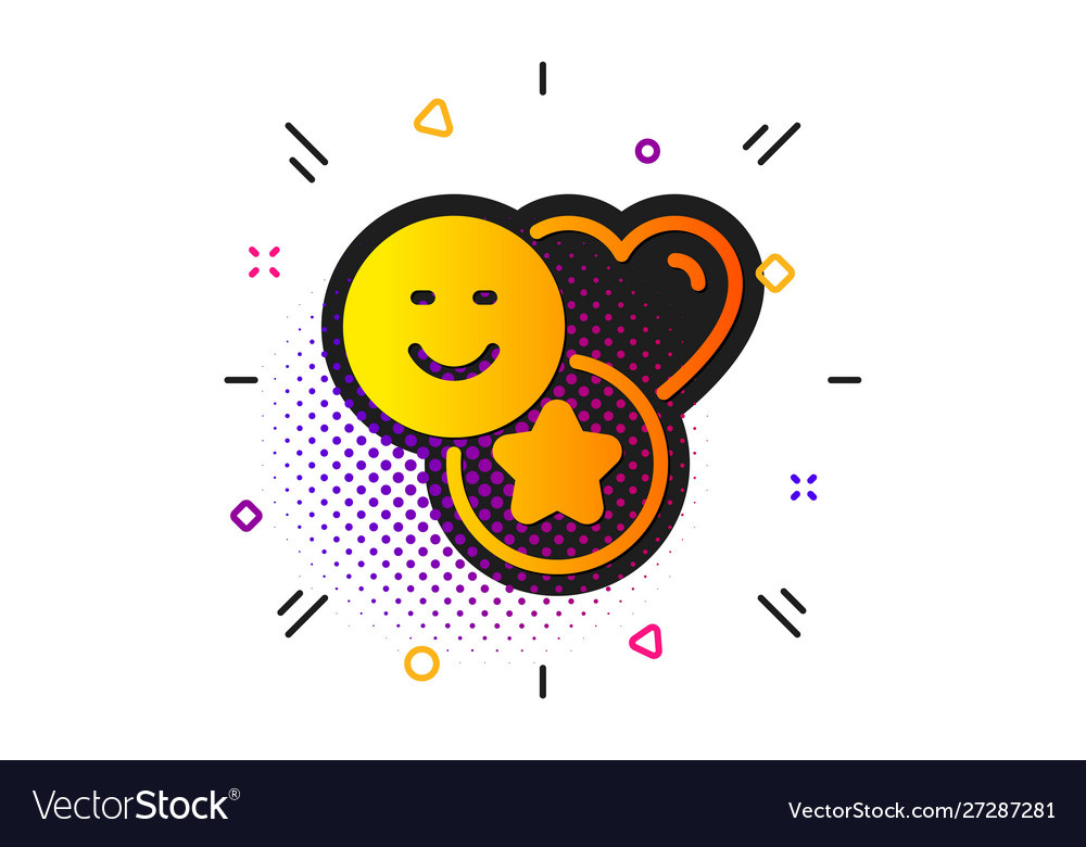 Social media likes icon heart star sign Royalty Free Vector