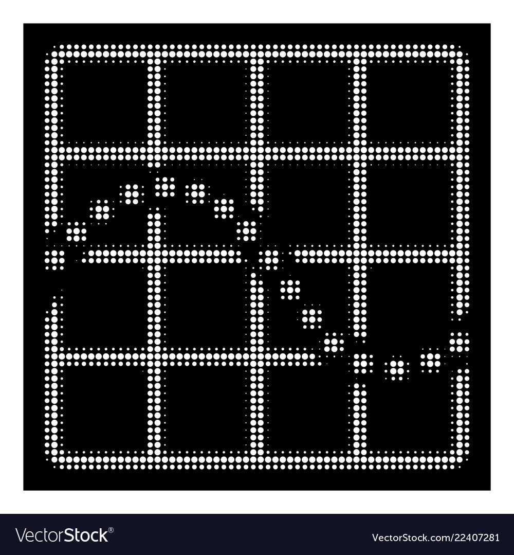 White halftone function chart icon vector image White halftone function chart icon