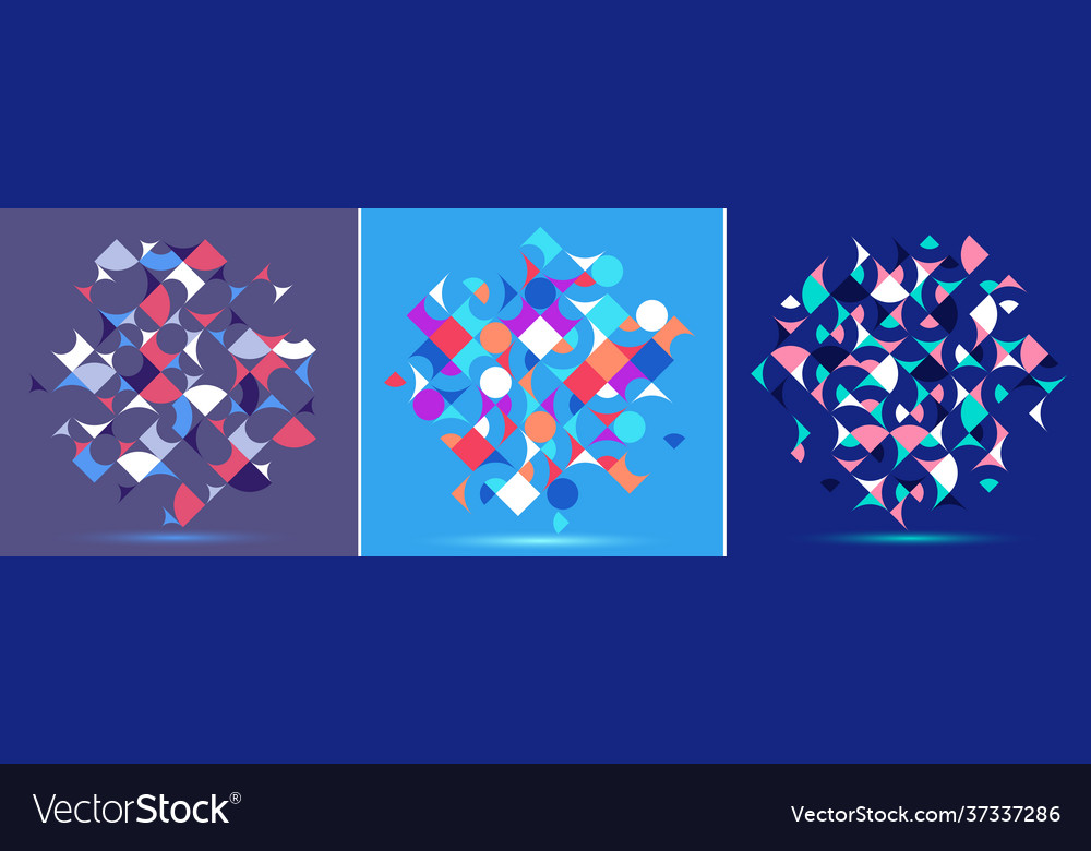 Abstract geometric designs set pattern