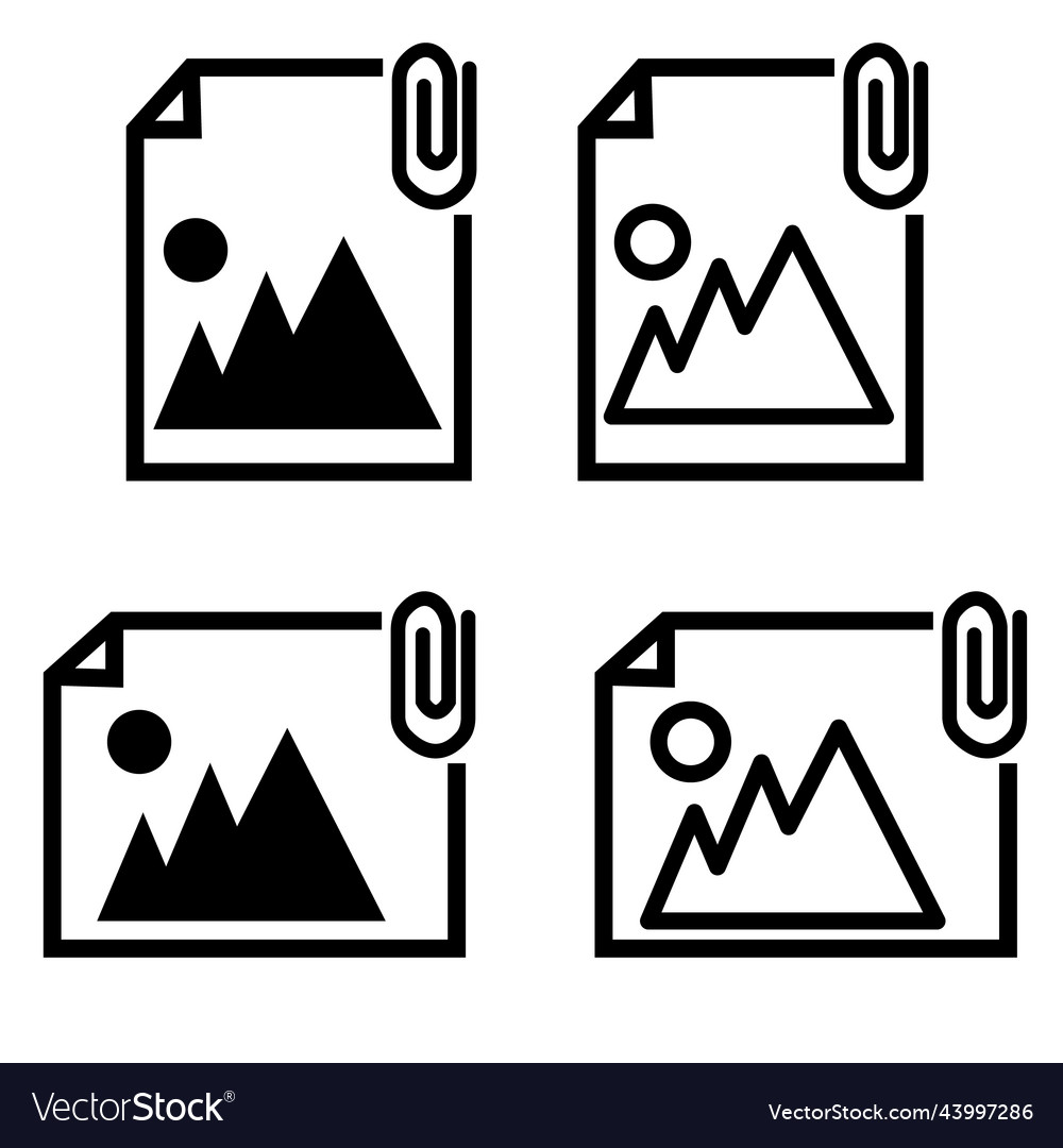 Attached photo file icon on white background