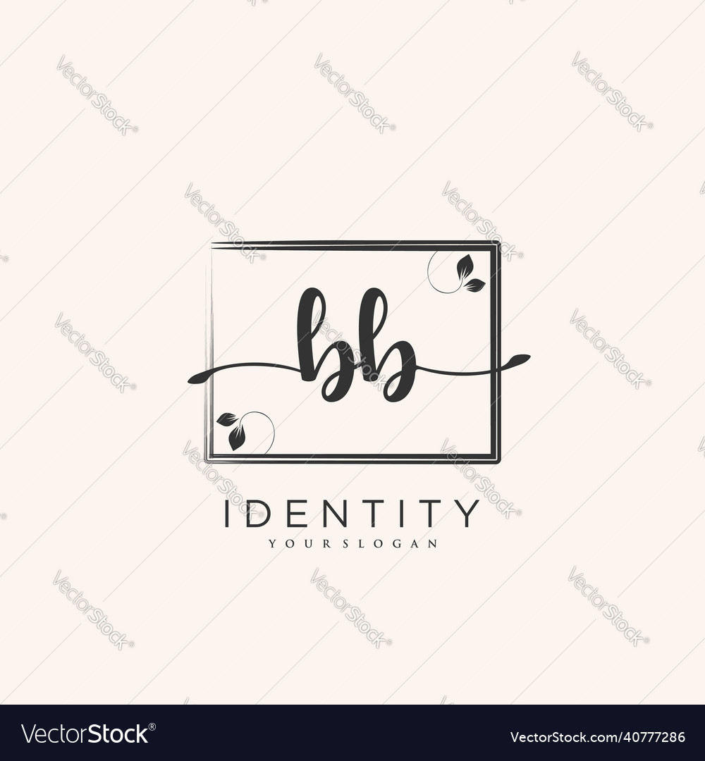 Bb handwriting logo of initial signature wedding