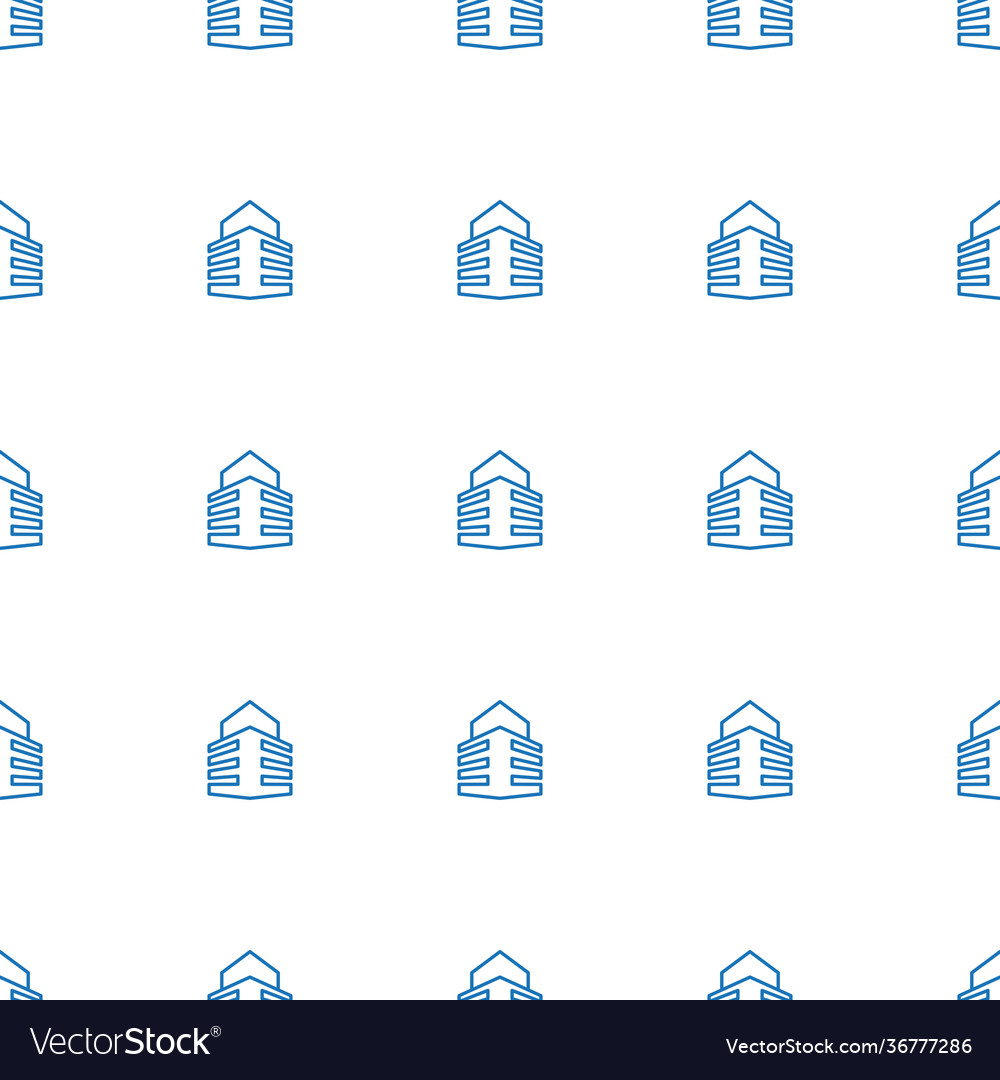 Building icon pattern seamless white background