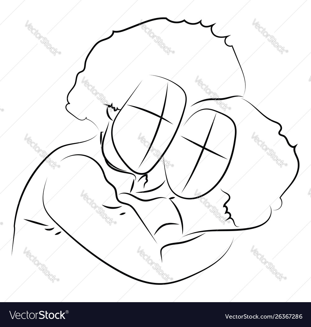 Couple in love sketch on white background