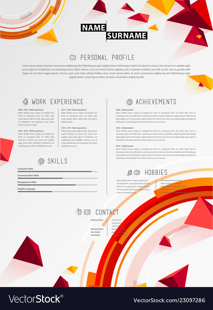 Creative simple cv template with colorful