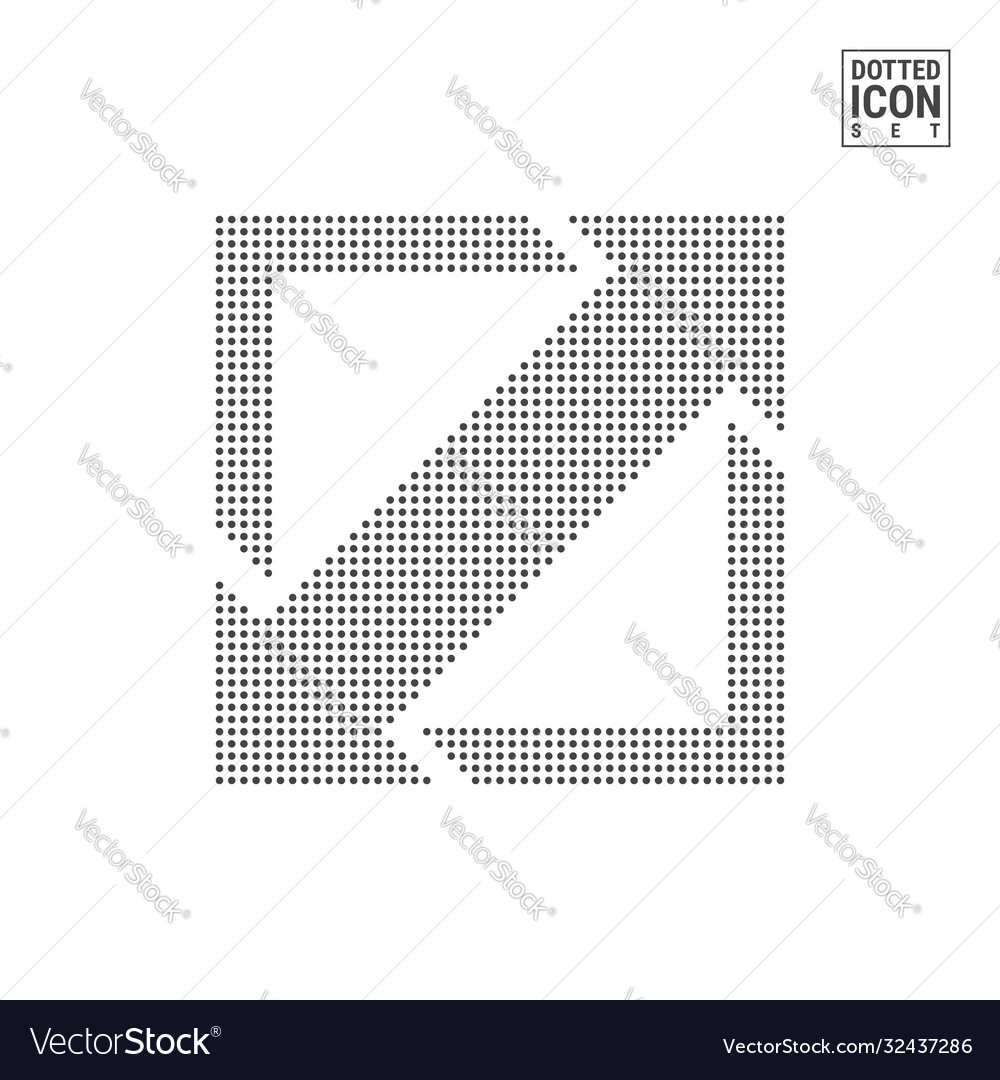 Expand resize dot pattern icon full screen dotted vector image Expand resize dot pattern icon full screen dotted