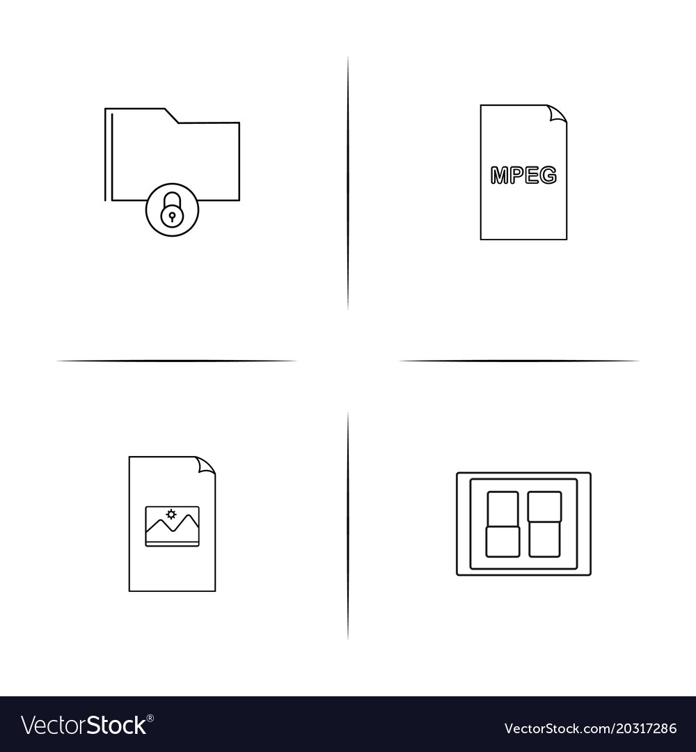 Files and folders sign simple linear icon