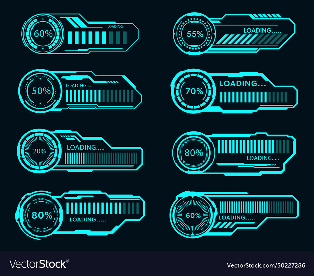 Futuristic Loading Bar Set