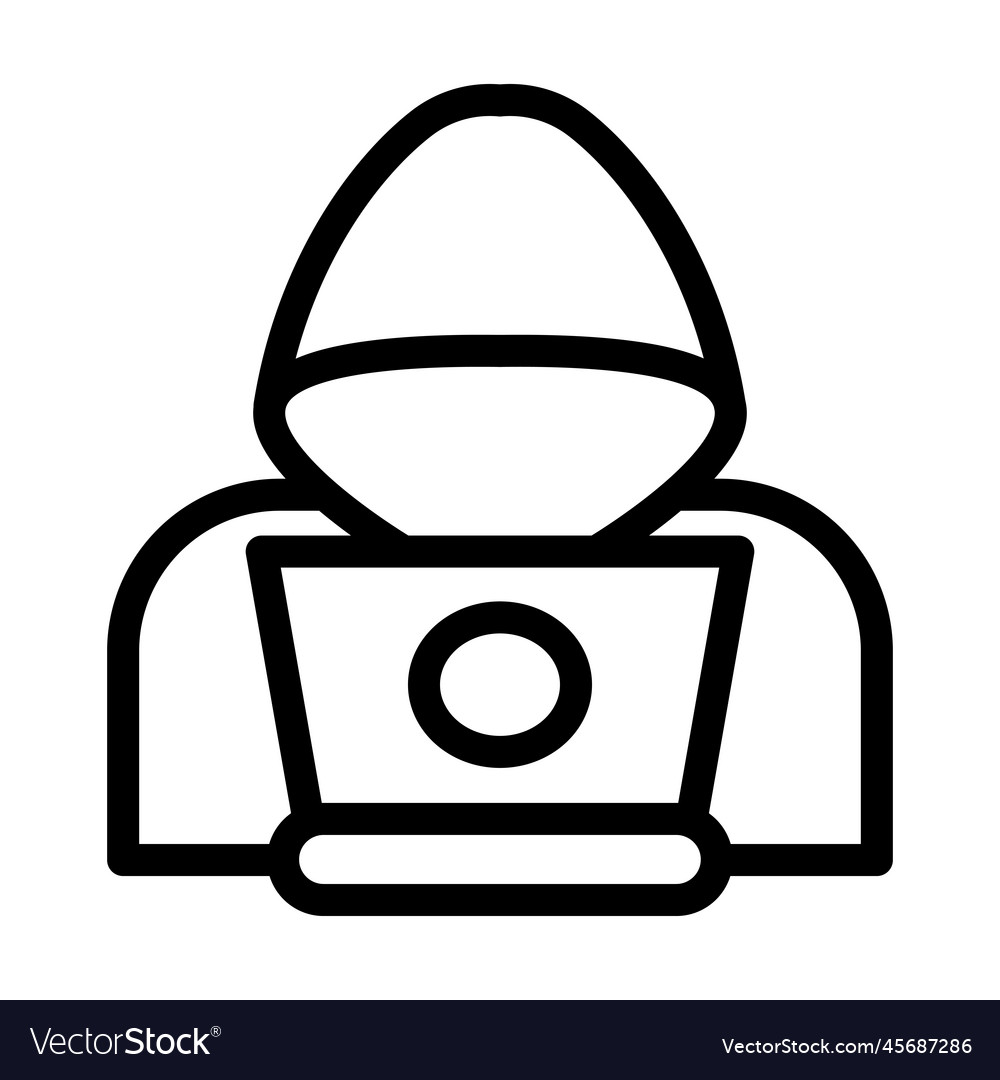 Hacker Line Icon - Cybersecurity