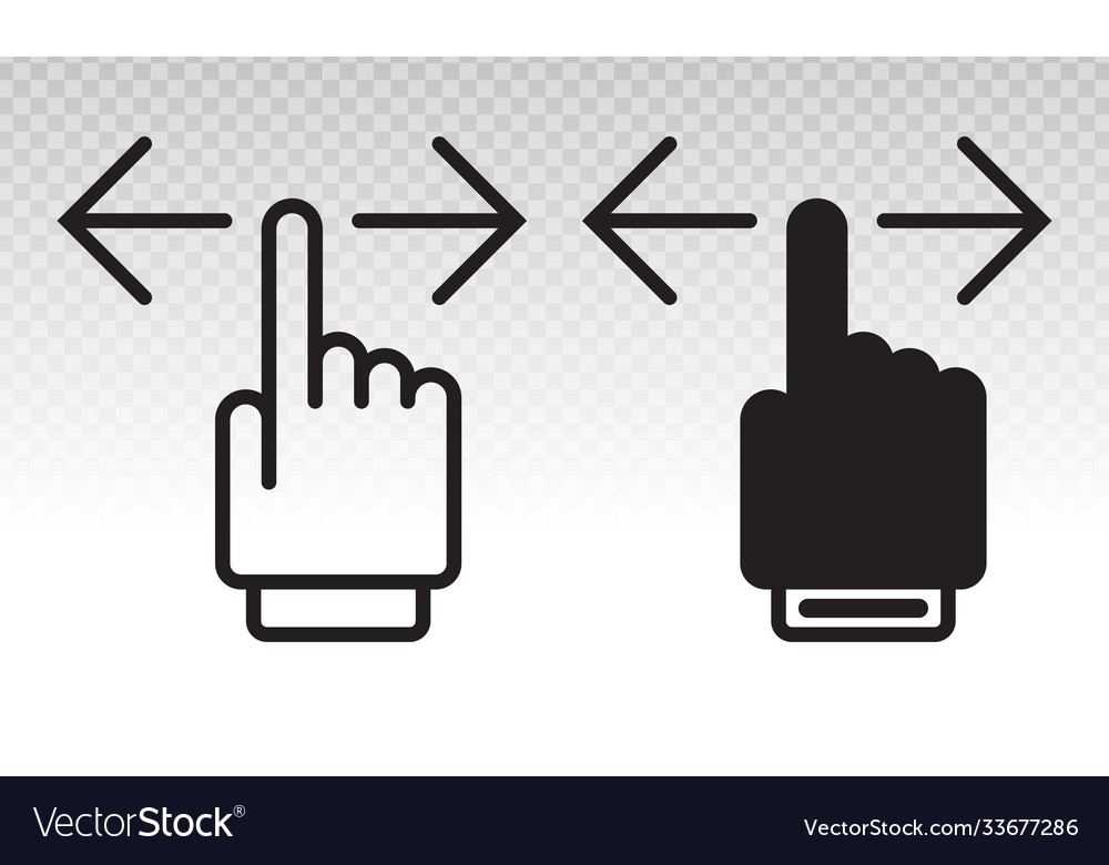 Hand finger swiping or swipe left and right Vector Image