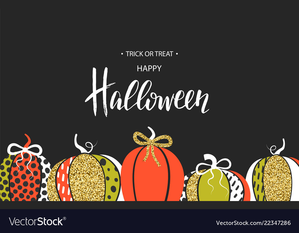 Happy halloween poster with cute glamorous