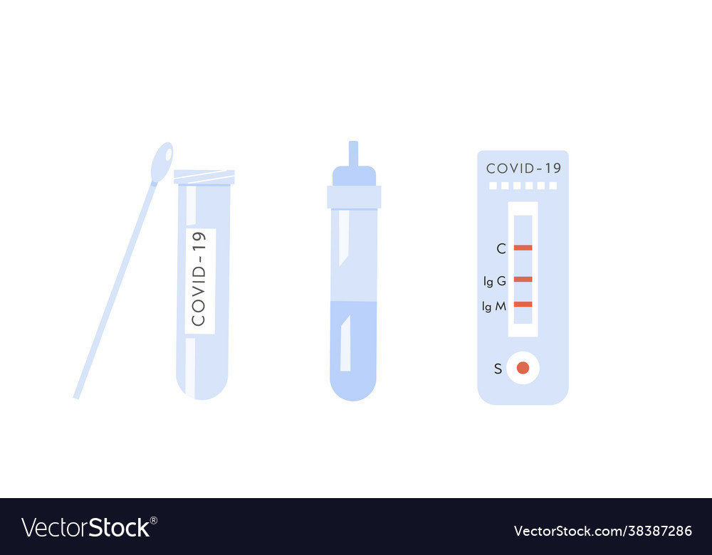 Icons covid-19 home test kit coronavirus Vector Image