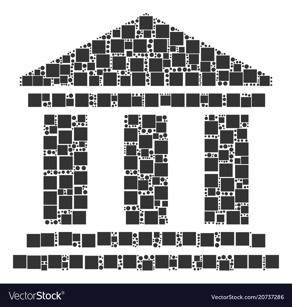 Library building composition of squares vector image Library building composition of squares