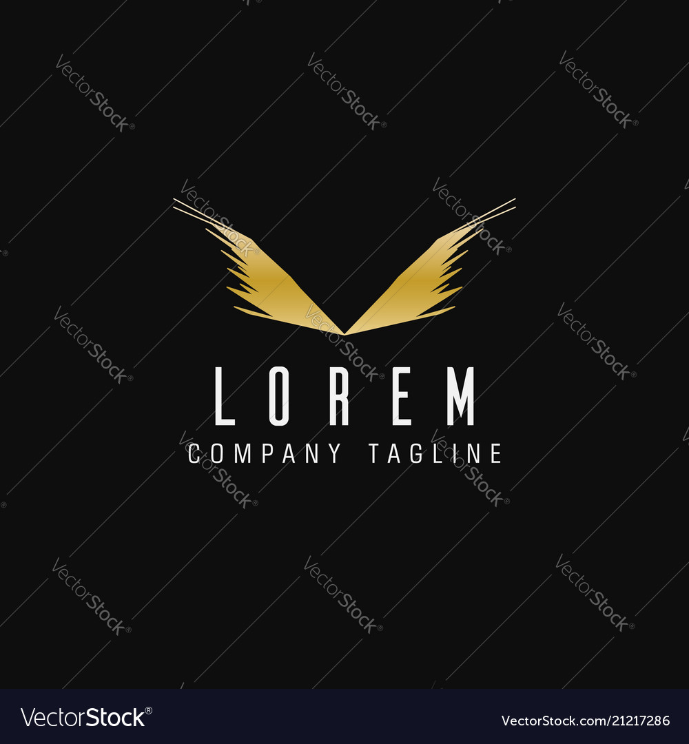 Luxury abstract wings logo technology design